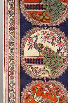 A pictorial Qum runner, ca 424 x 83 cm.