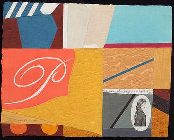 MAX PAPART,carborundum med collage. Signerad och numrerad VII/XV.