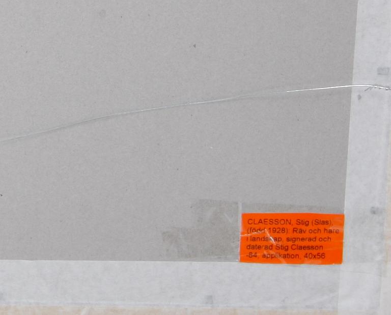CLAESSON, STIG (Slas), collage. Sign o dat 84.