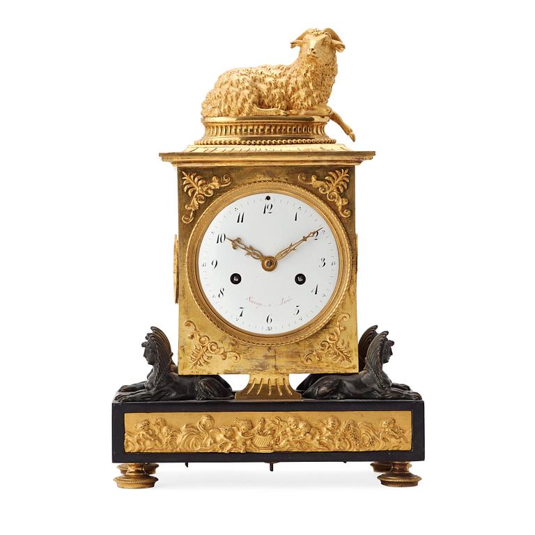 A French Empire early 19th century mantel clock.