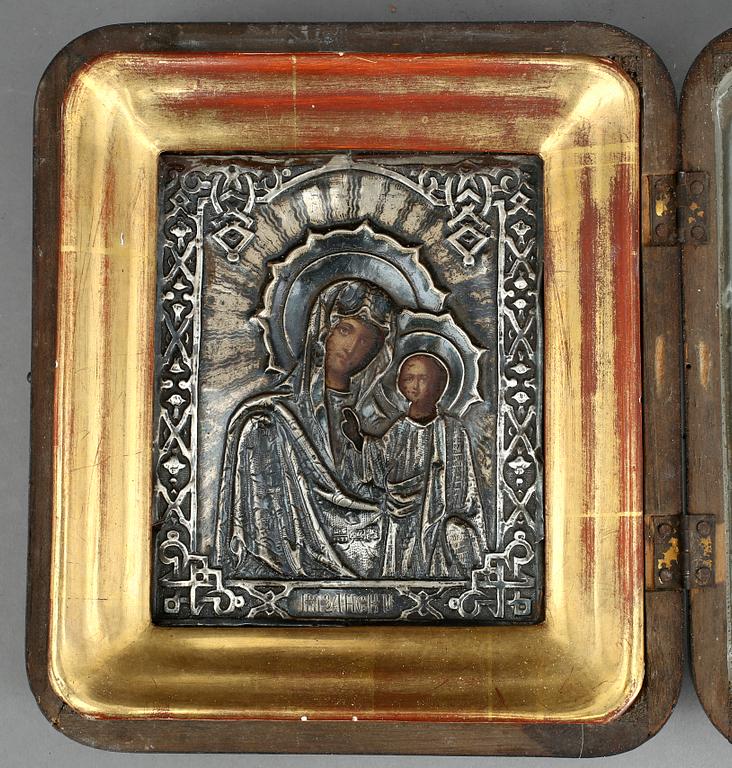 IKON, med silverrisa Moskva, Ryssland, 1871.