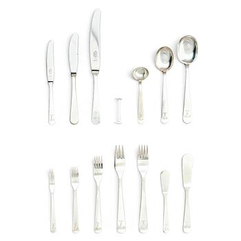 548. Wiwen Nilsson, a sterling silver cutlery-set of 61 pieces, Lund, Sweden 1946.