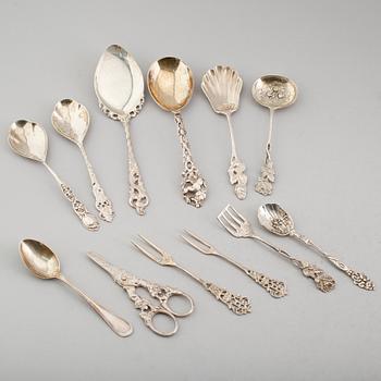 BESTICK, 12 delar, silver, 1900-tal. Vikt ca 206 gram.