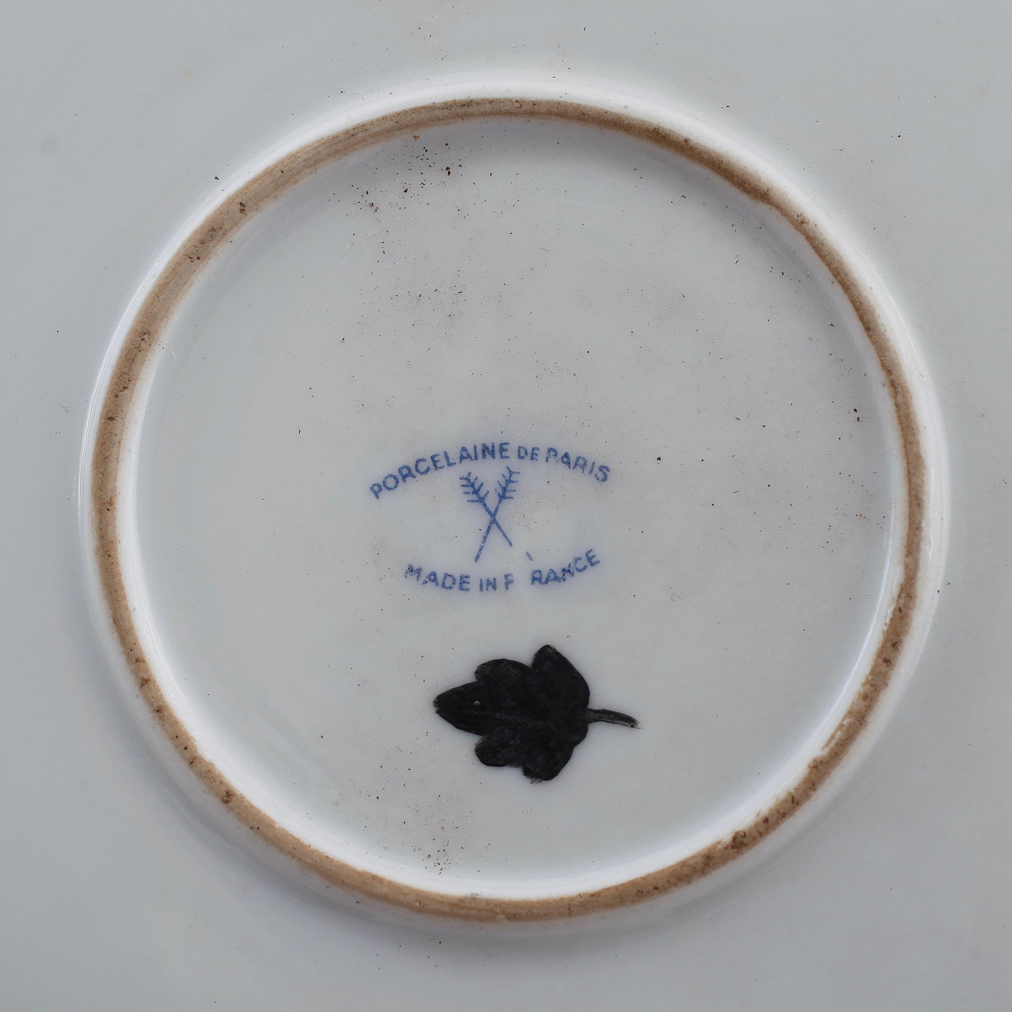 TÊTE-A-TÊTE, 6 delar, empirestil, porslin, Paris, 1900-talets första hälft.