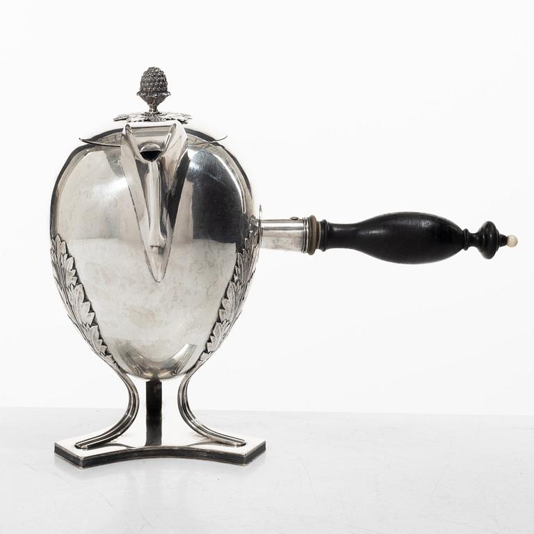 Gustaf Folcker, A swedish silver Empire coffee pot, mark of Gustaf Folcker, Stockholm 1820.