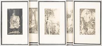 Jörgen Boberg, 5 lithograph signed and numbered 57/150.