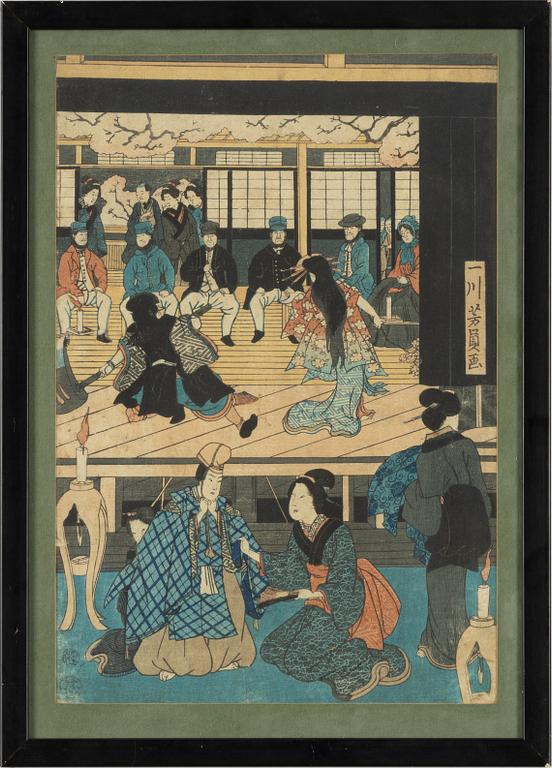 Yoshikazu, träsnitt, Japan, 1800-tal.