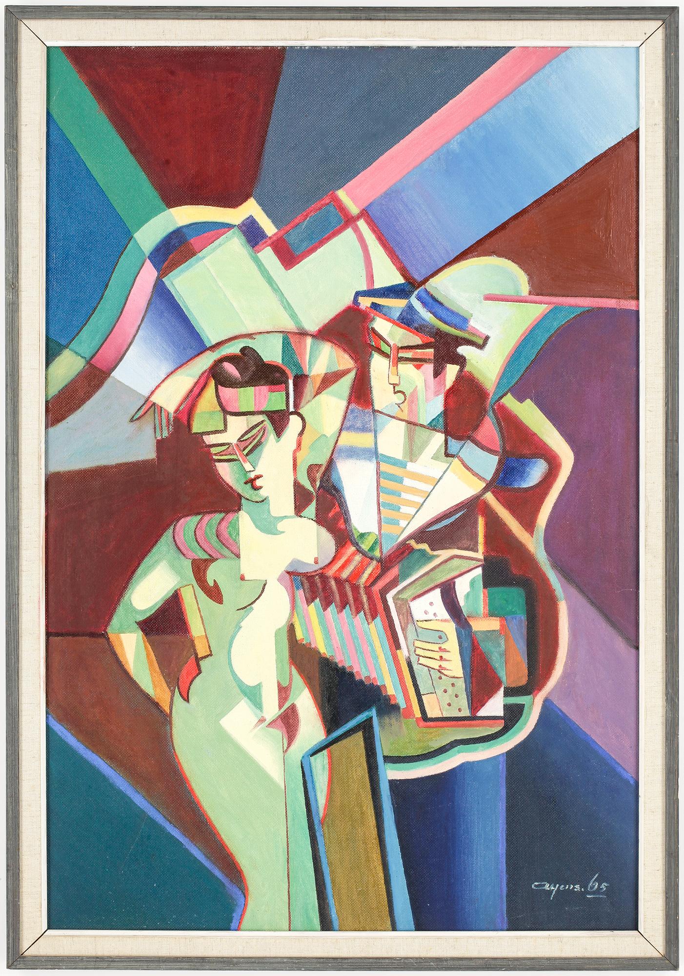 JAN SIGFRID ALFONS CARLSSON, olja på pannå. Signerad och daterad 65.