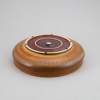 Berndt Friberg, a glazed stoneware dish, Gustavsbergs Studio, signed Friberd with date letter "b" for 1960.