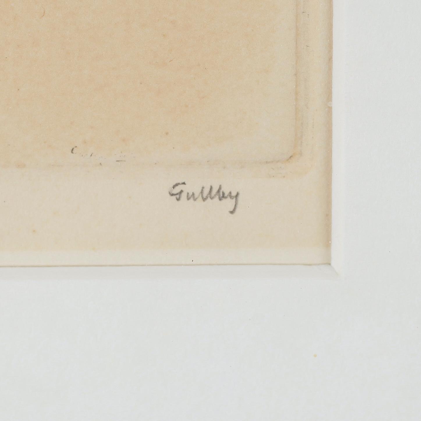 FOLKE GULLBY, 2 st, etsningar, signerade.