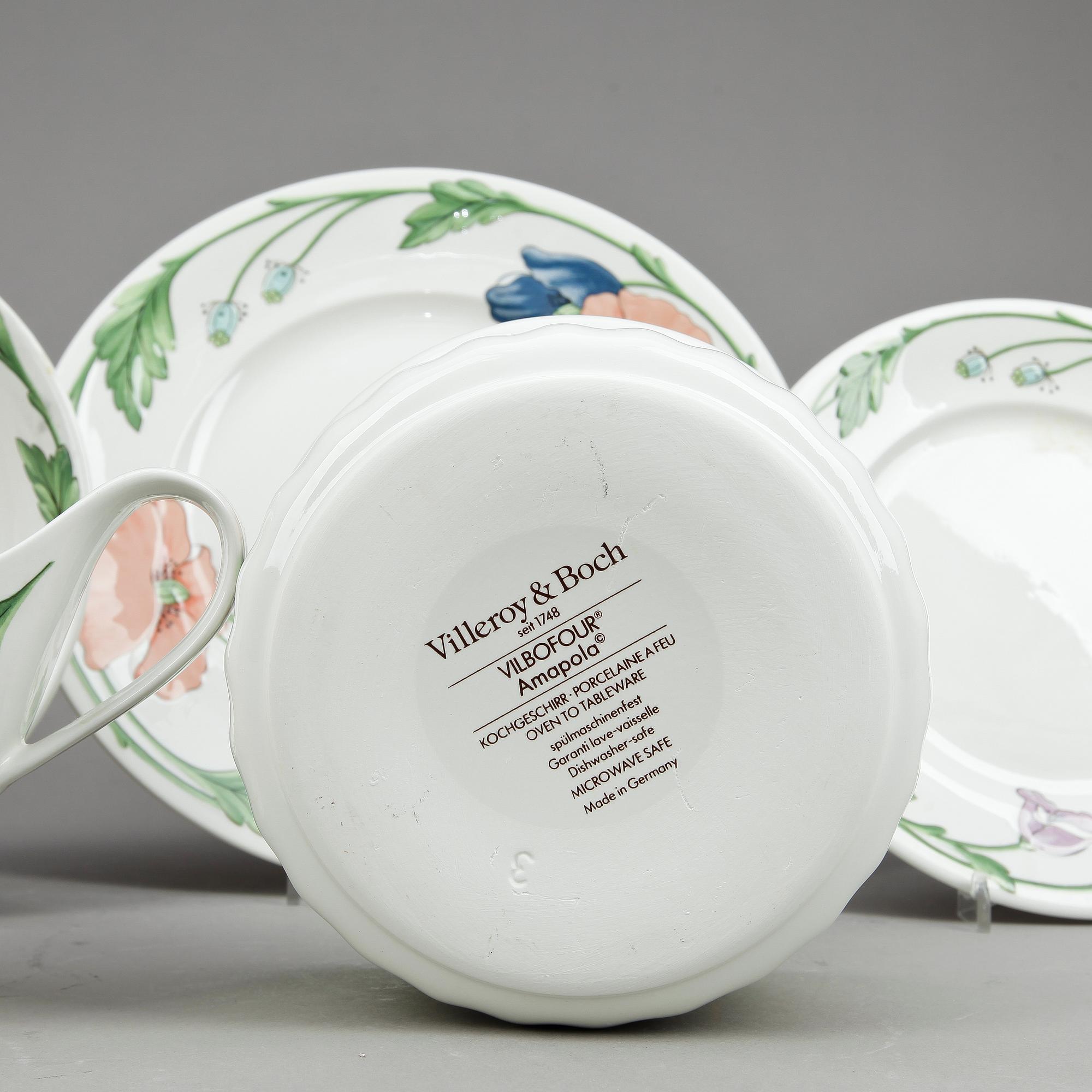 MATSERVIS, ca 32 delar, porslin, "Amapola", Villeroy & Boch.