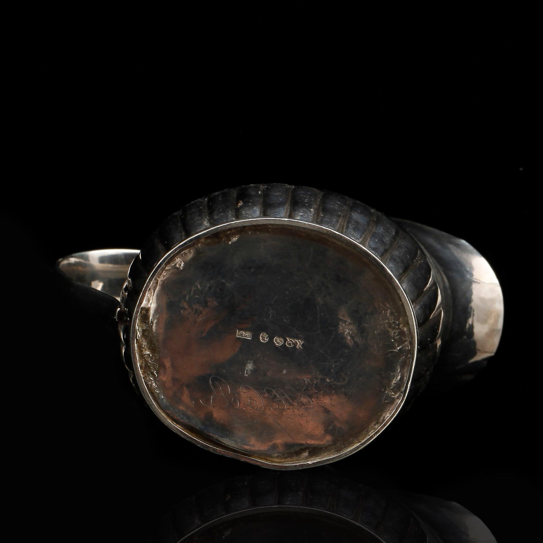 GRÄDDKANNA, silver, Gustaf Folcker, Stockholm, 1828. Vikt ca 130 gram.