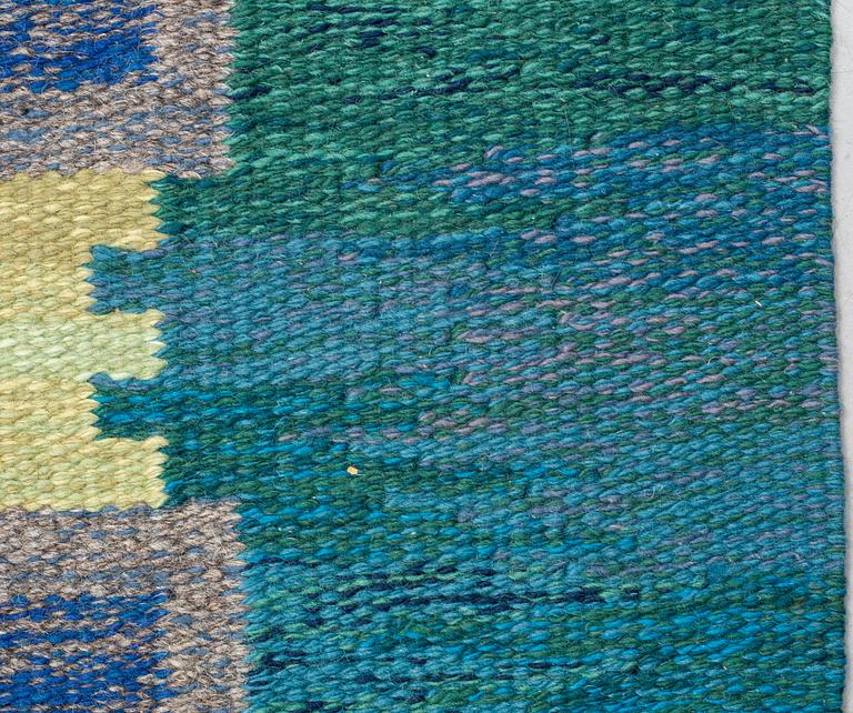 Judith Johansson, a carpet, "Sommarnatt", flat weave, ca 203,5 x 133-140 cm, signed JJ.