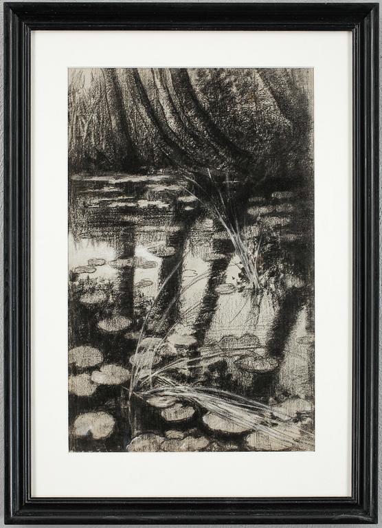 ROBERT THEGERSTRÖM, kol upphöjt med vitt på papper, Signerad R. Thegerström /1896.