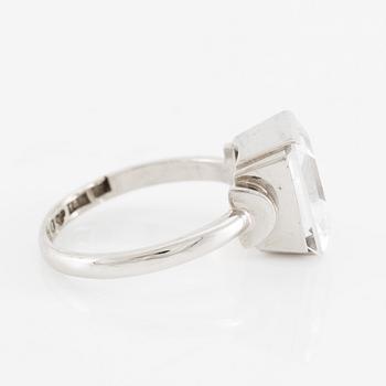 Ring, 18K white gold with synthetic white stone.