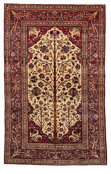 267. A RUG, a semi-antique silk Kashan,  ca 205 x 131,5 cm.