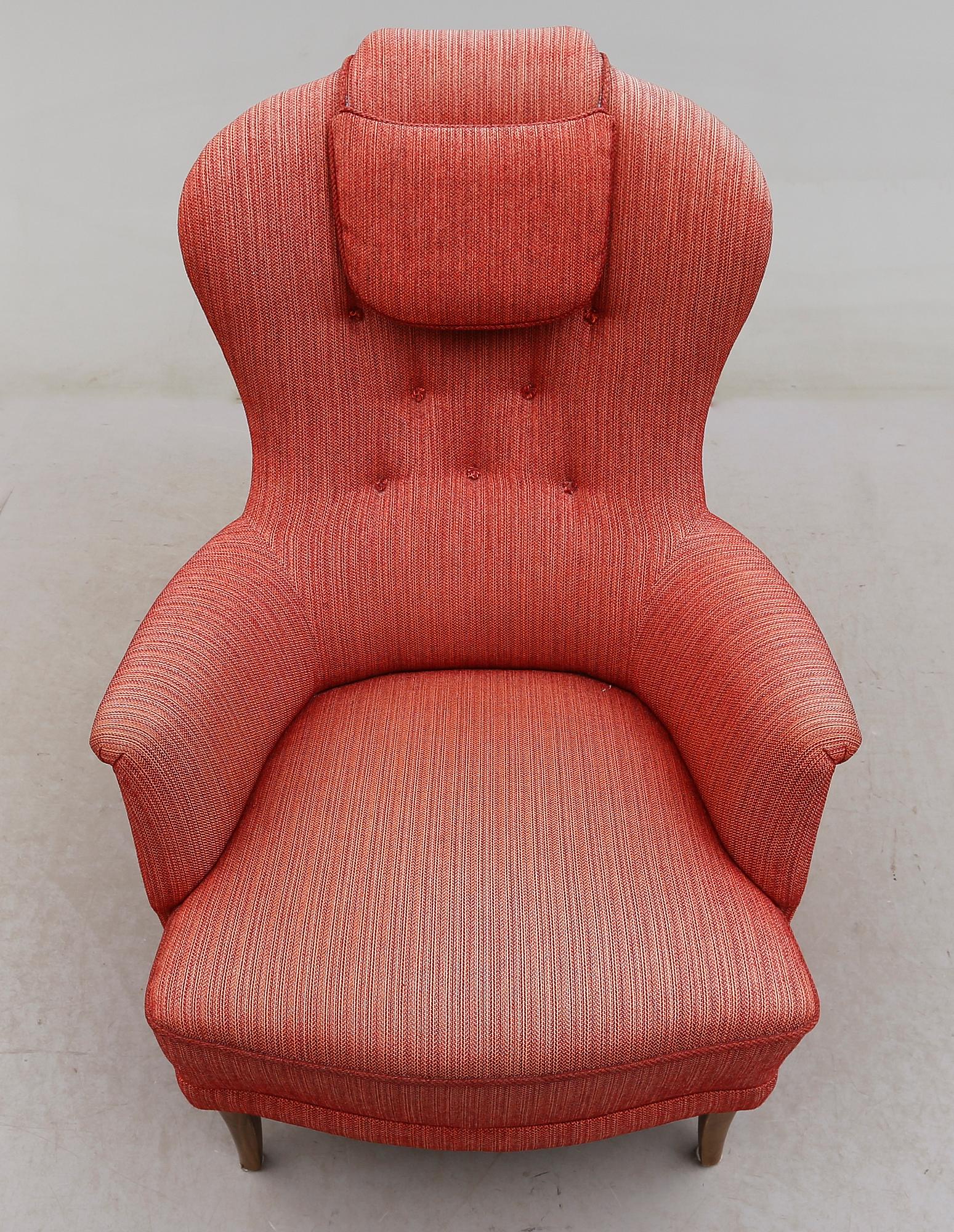 FÅTÖLJ, "Farmor", Carl Malmsten, AB O.H. Sjögren, Tranås, 1900-talets andra hälft.