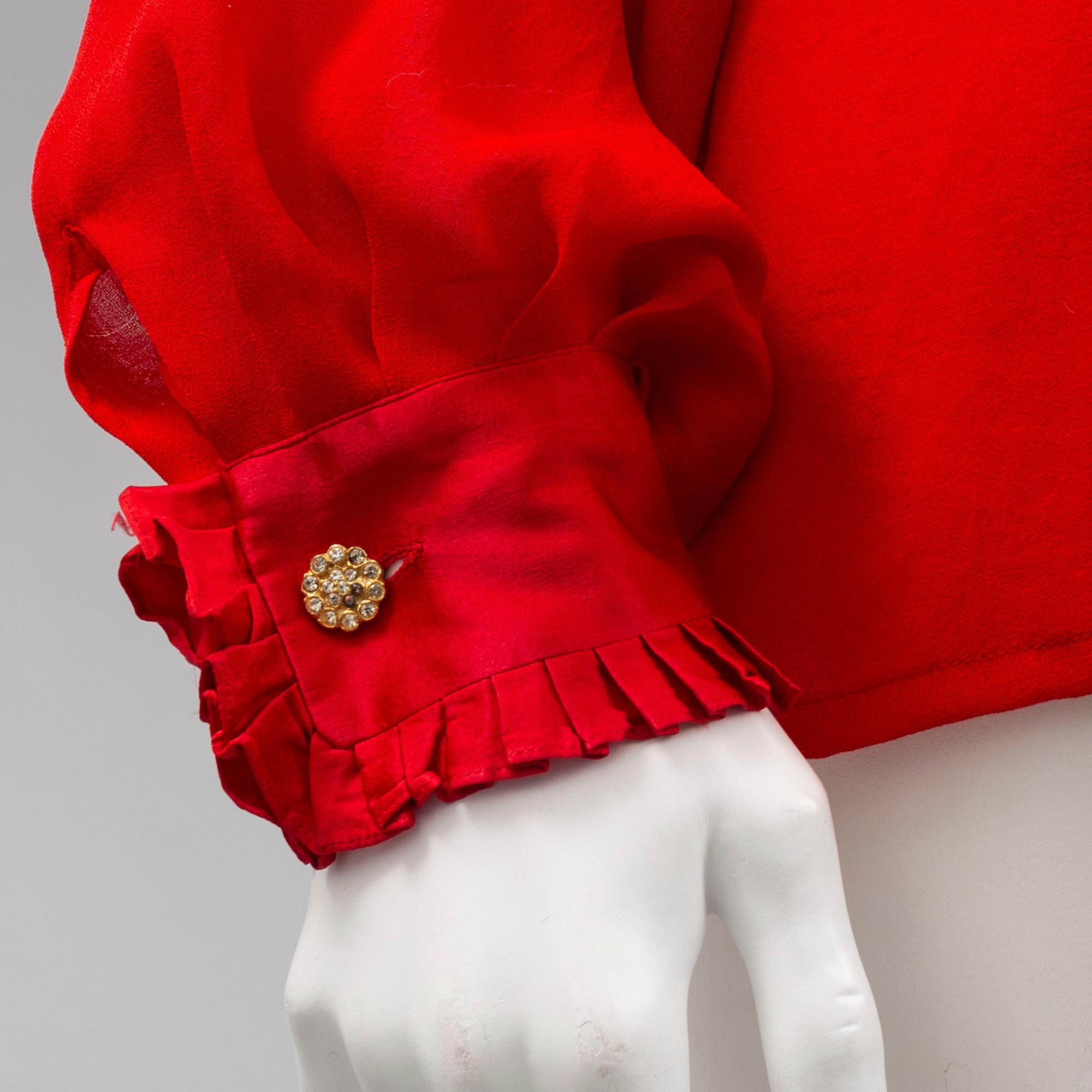 CHRISTIAN DIOR, blus, 1970/80-tal, storlek 8.