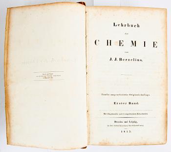 Jöns Jacob Berzelius 'Lehrbuch der Chemie', 5 band, Dresden & Leeipzig 1843-48.