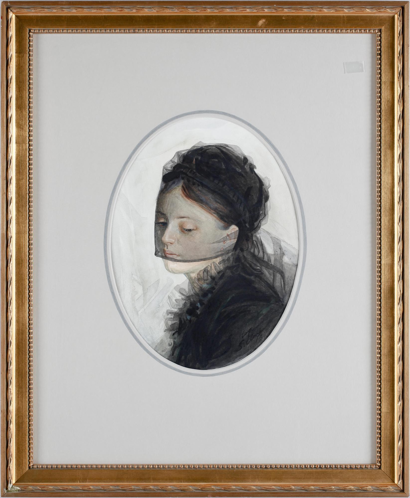 STEPHEN CLARK, akvarell, sign. Kopia efter Anders Zorn.