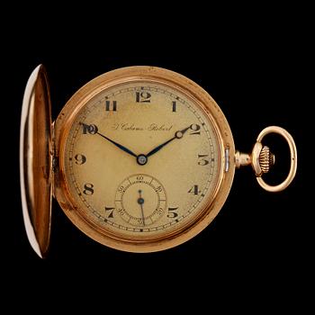 FICKUR, herr, savonett, 14k guld, J. Calame Robert, 1900-talets mitt. Vikt 68g.