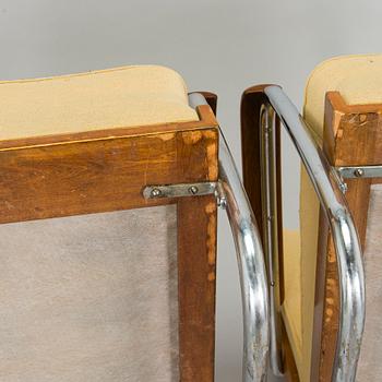 Pauli Blomstedt, a pair of 1930s armchairs and table for Merivaara Ltd.