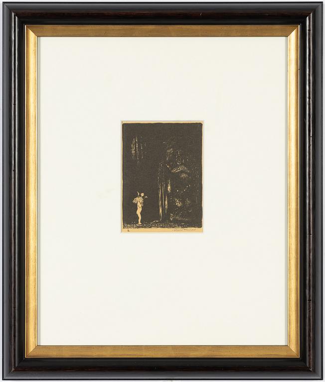 John Bauer, "En sådan eländig liten bleknos" from "Troll".