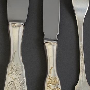 72 pcs of silver cutlery, 1970's.