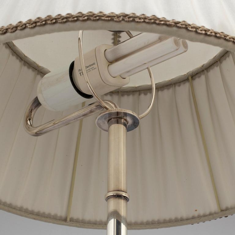 A CG Hallberg silver plated 1920/30's table lamp, possibly designed by Elis Bergh.