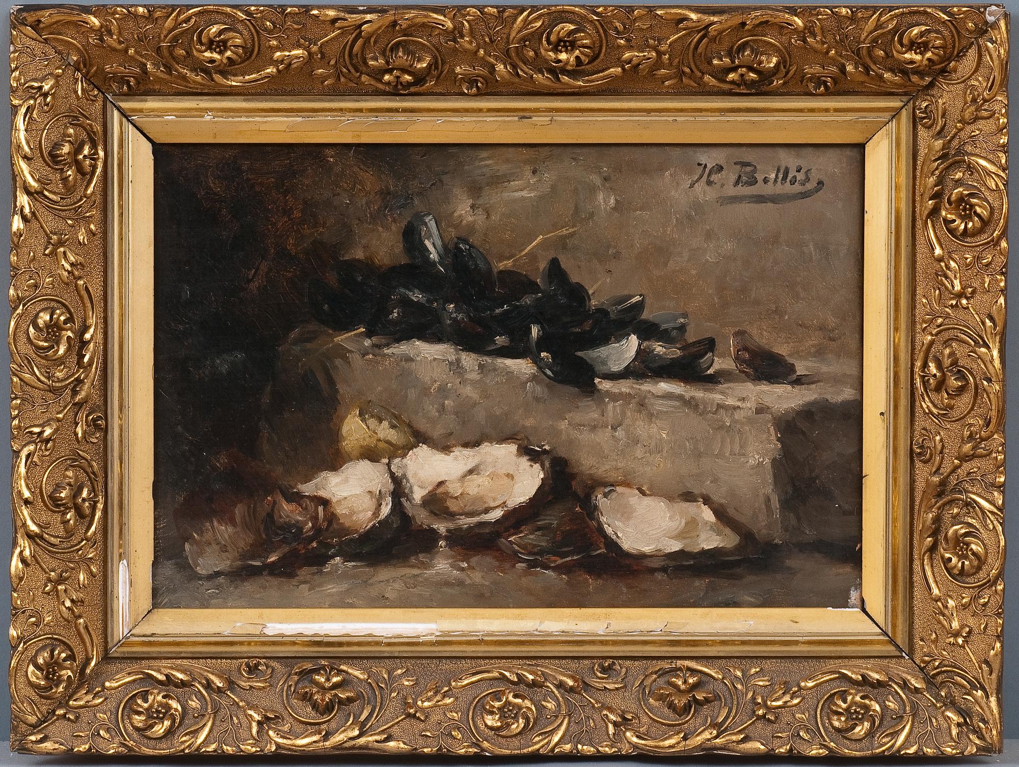 Hubert Bellis, STILLEBEN MED MUSSLOR.