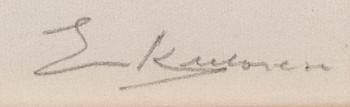 ERKKI KULOVESI, etsaus, signeerattu ja monogrammisigneerattu ja päivätty laattaan1925 .