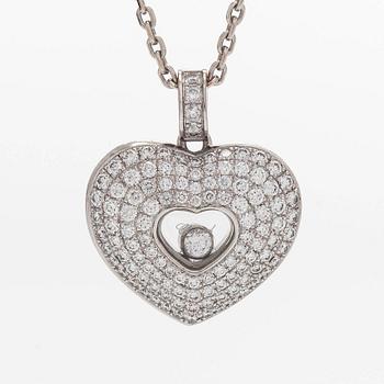 Chopard, halsband med hänge, hjärta "Happy Diamonds", 18K vitguld och diamanter.