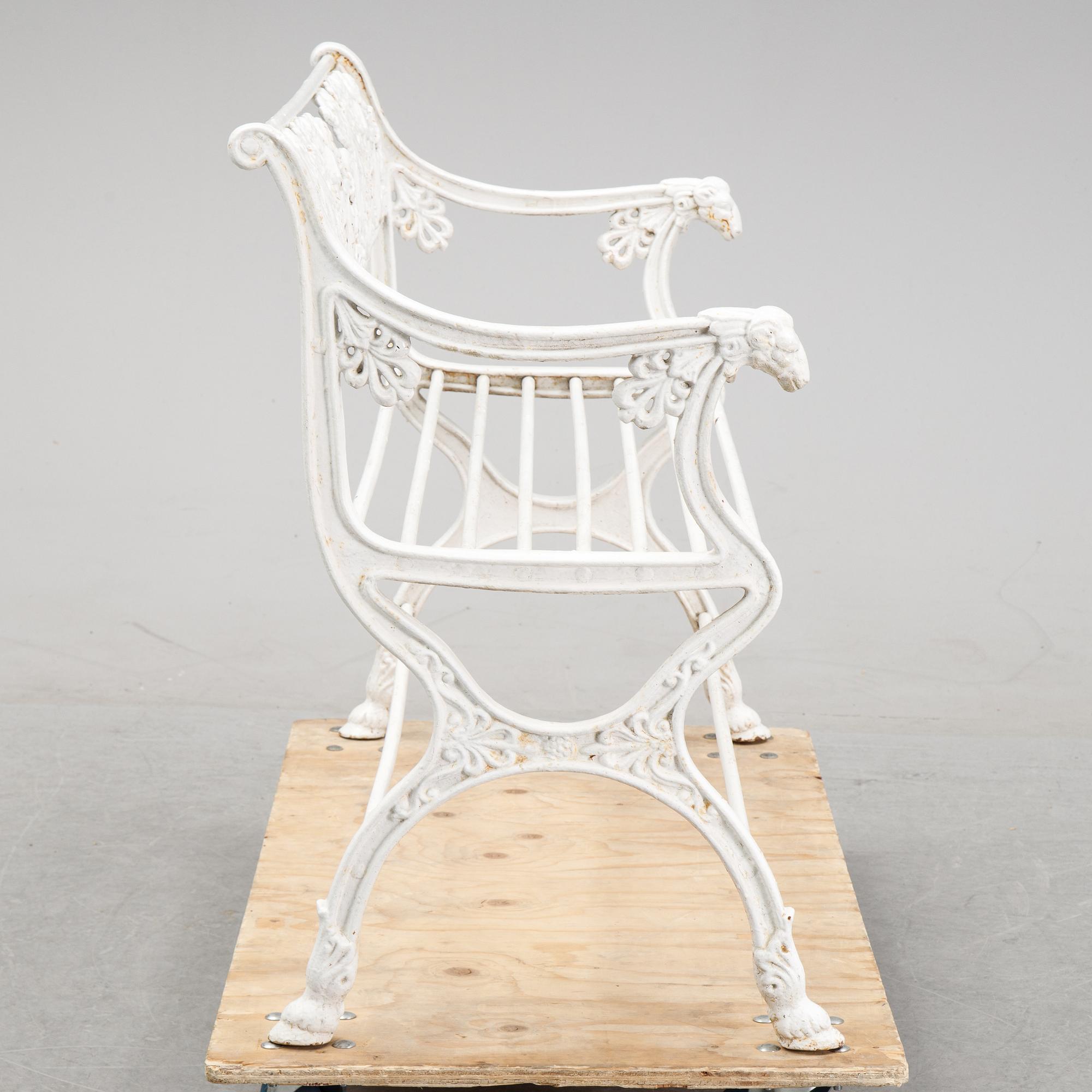 A 20th century cast iron sofa after a model by Karl Friedrich Schinkel.