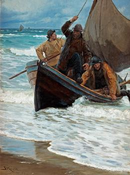 240. Peder Severin Kröyer, "Fiskerne vender hjem" (The return of the fishermen).
