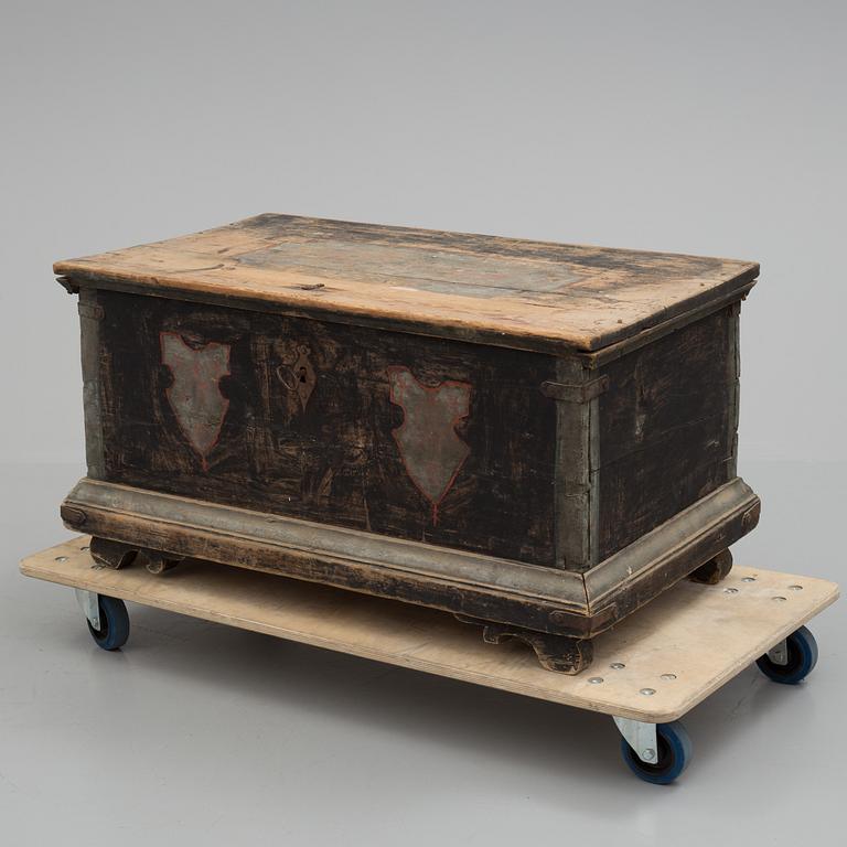 A Swedish folk art chest from  Hälsingland, 1776.