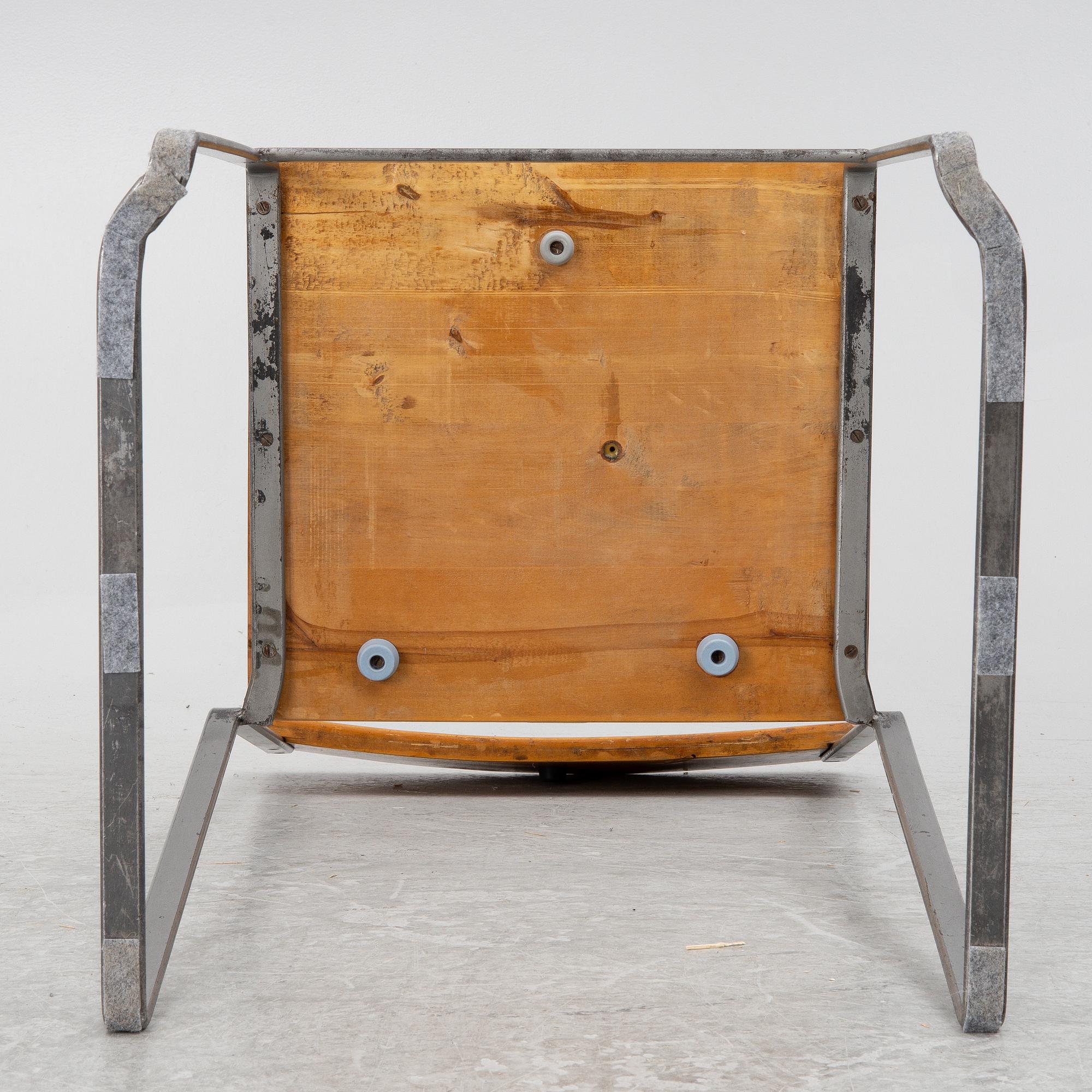 Chairs, 6 pcs, "Chair 10", mid-20th century. Grythyttan's steel furniture. First half of the 20th century.