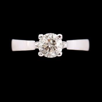 RING, 18 k vitguld, briljantslipad diamant 0.97 ct.