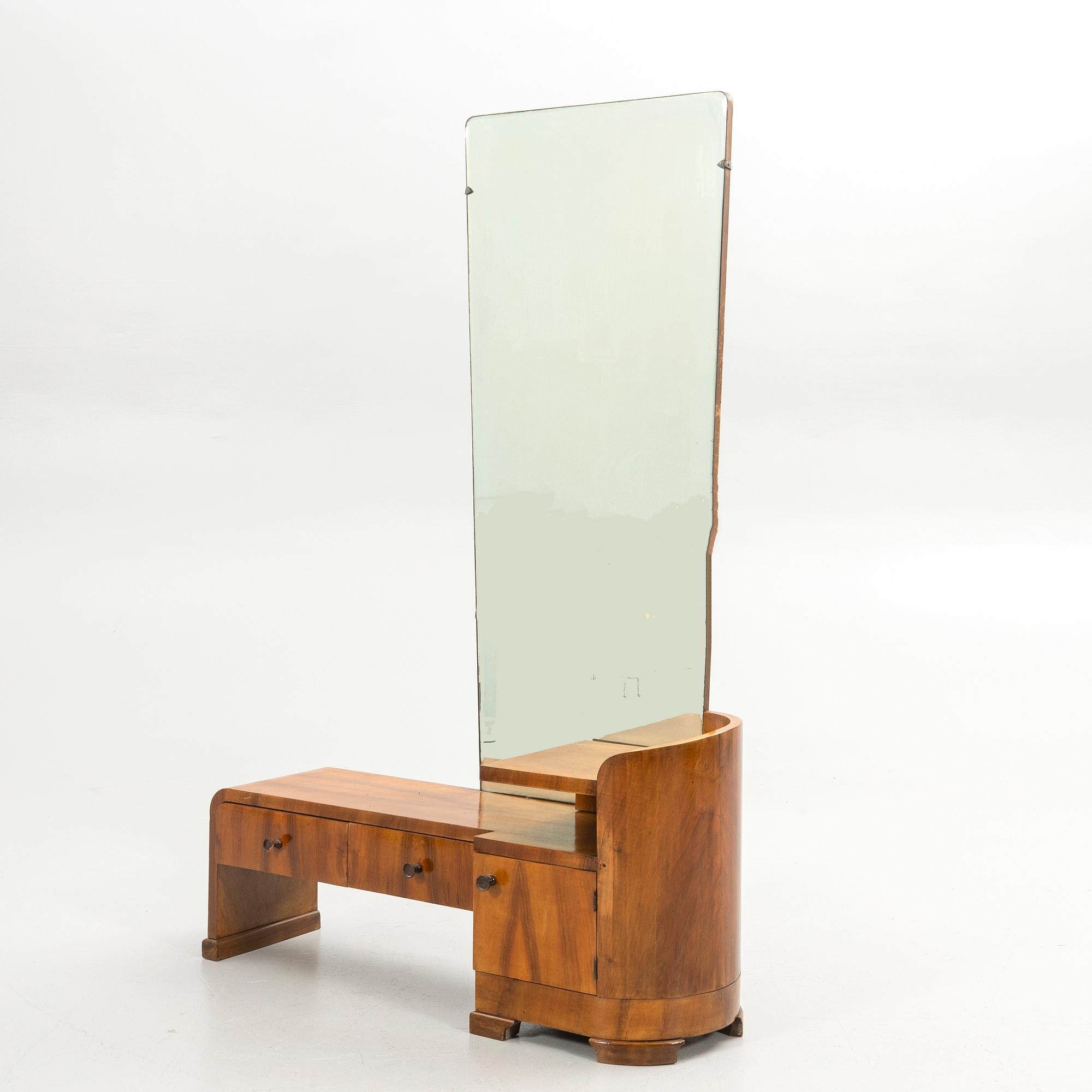 Console table with mirror, first half of the 20th century.