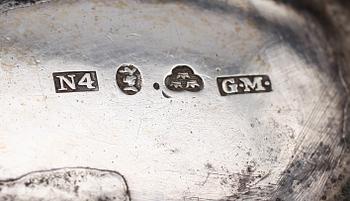GRÄDDKANNA, silver, Gustaf Möllenborg, Stockholm, 1843. Vikt ca 173 g.