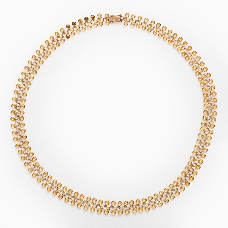 A 14K gold necklace.
