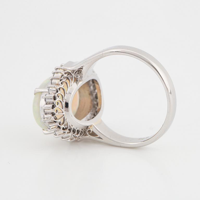 Opal and brilliant-cut diamond cocktail ring.