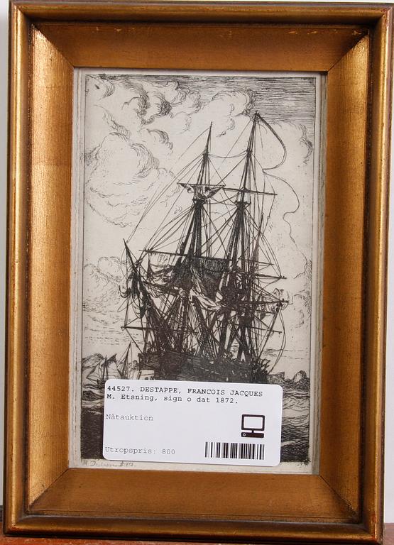 DESTAPPE, FRANCOIS JACQUES M. Etsning, sign o dat 1872.