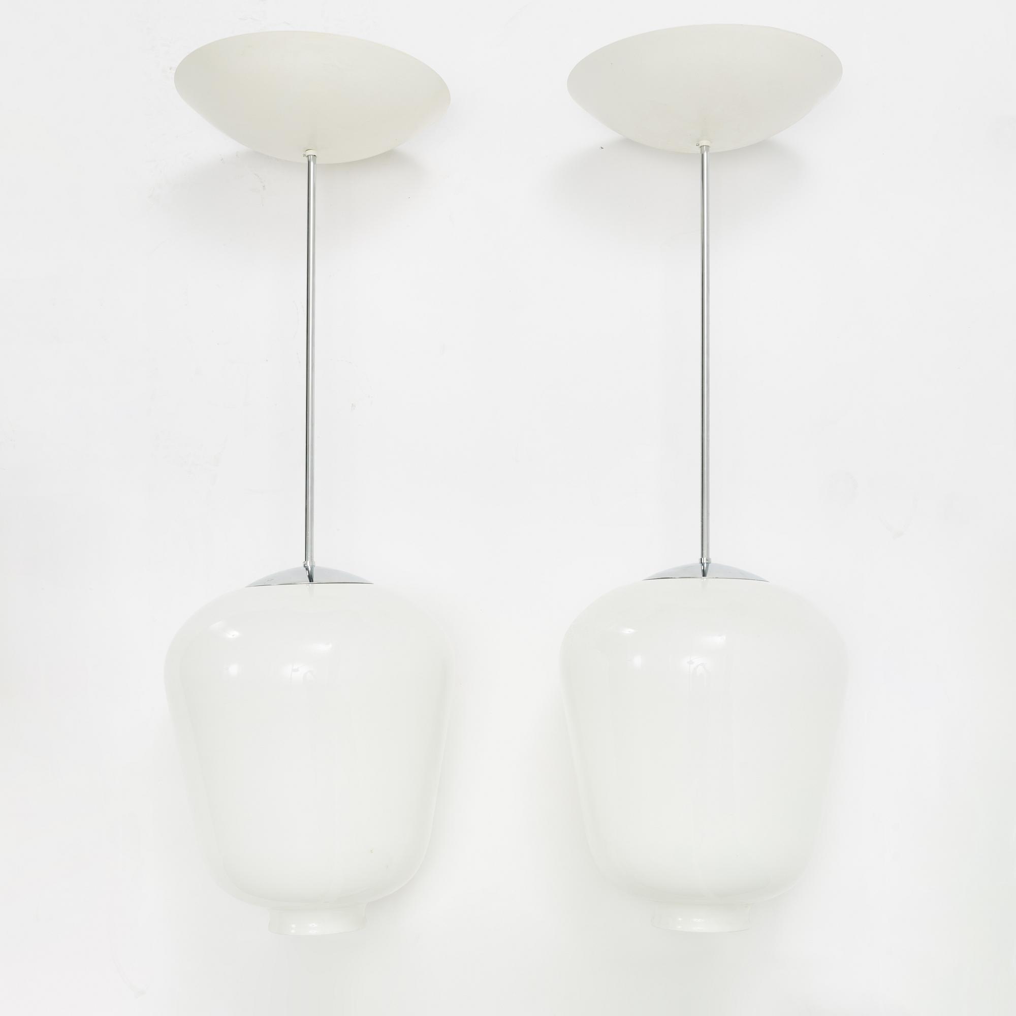 A pair of ceiling lamps, 'Zero', Sweden, late 20th century.