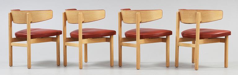 A set of four Børge Mogensen 'model 3245' chairs, Fredericia Stolefabrik, Denmark.