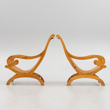 Fåtöljer, ett par, kolonialstil, 1900-tal.