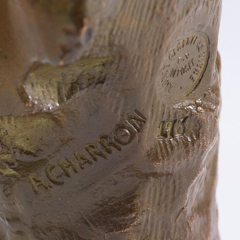 ALFRED JOSEPH CHARRON , grönpatinerd brons, sign A. Charron och märkt 173.