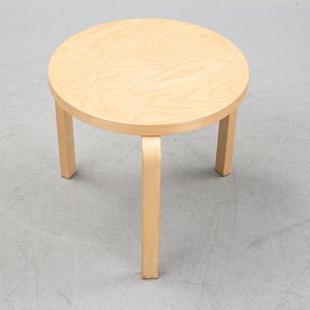 A bench and a stool by Alvar Aalto, from around the year 2000.