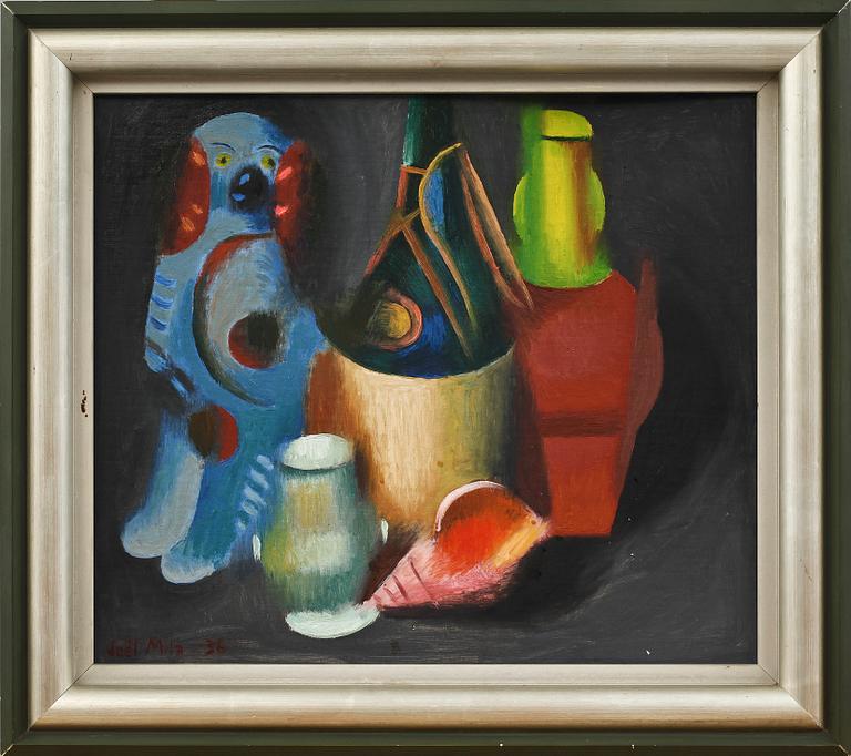 JOEL MILA, olja på pannå, sign o dat -36.