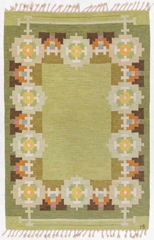 Ingegerd Silow, matta, rölakan, signerad IS,  ca 204 x 136 cm.