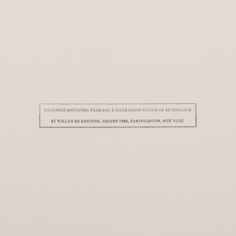 WILLEM DE KOONING, Poems by Frank O'Hara with litographs by Willem De Kooning. Limited Editions Club 1988, 174/550.